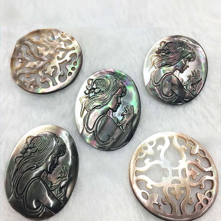 Shell carving pink shell flower DIY flower hat flower holder earrings brooch accessories