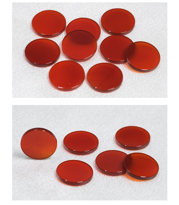 Natural red agate, red jadeite, round piece, bare stone semi-finished product Round slices