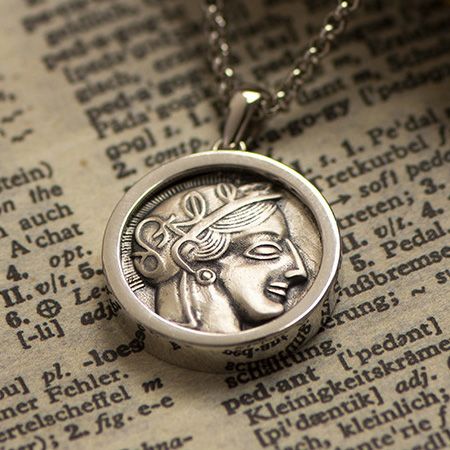 Hercules Wine God Ancient Coin Necklace Pendant