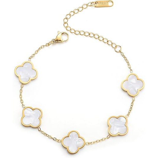 Clover Bracelet/White Shell Bracelet