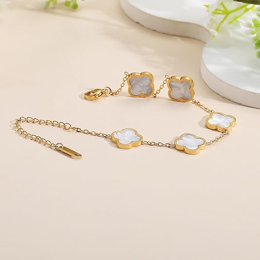 Clover Bracelet/White Shell Bracelet