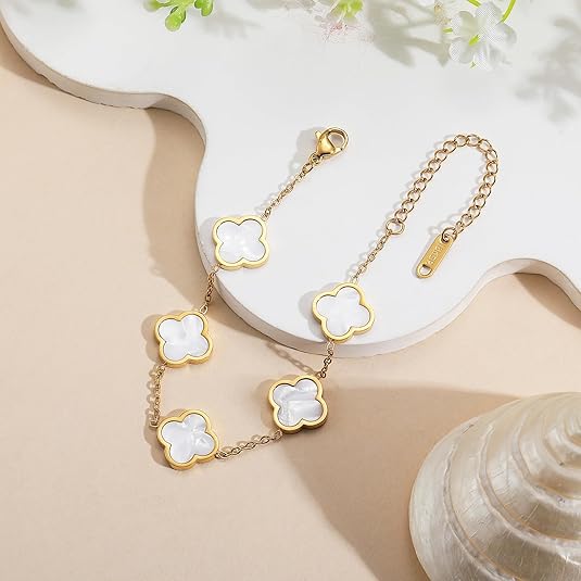 Clover Bracelet/White Shell Bracelet