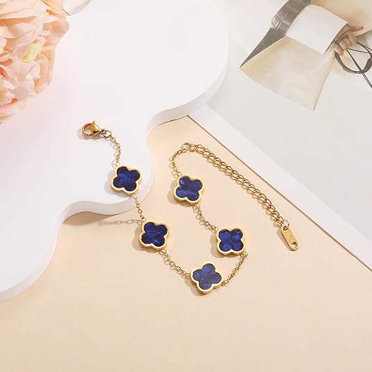 Blue patterned bracelet