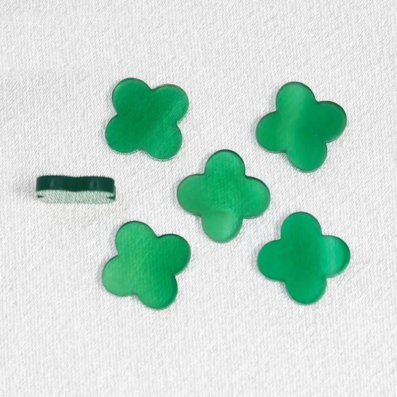 Ranziya Four Leaf Clover Pendant Natural Green Agate Green Jadeite Jade Accessories Korean Version Bracelet Jewelry DIY Accessories