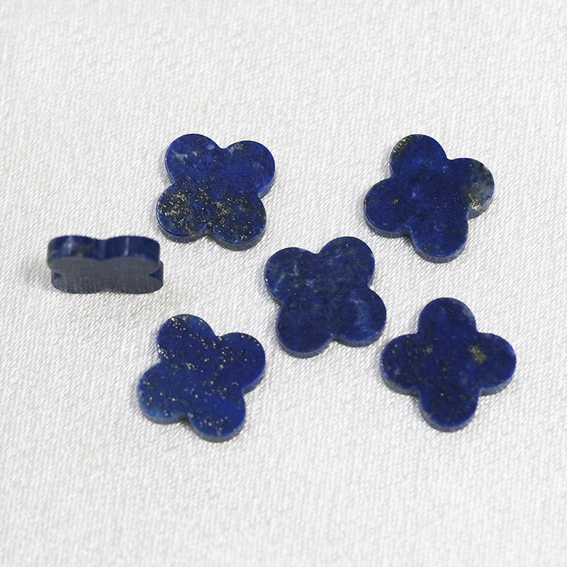 Source Manufacturer Lucky Clover Natural Lapis lazuli Bare Stone Beads Jewelry Necklace DIY Inlay Accessories