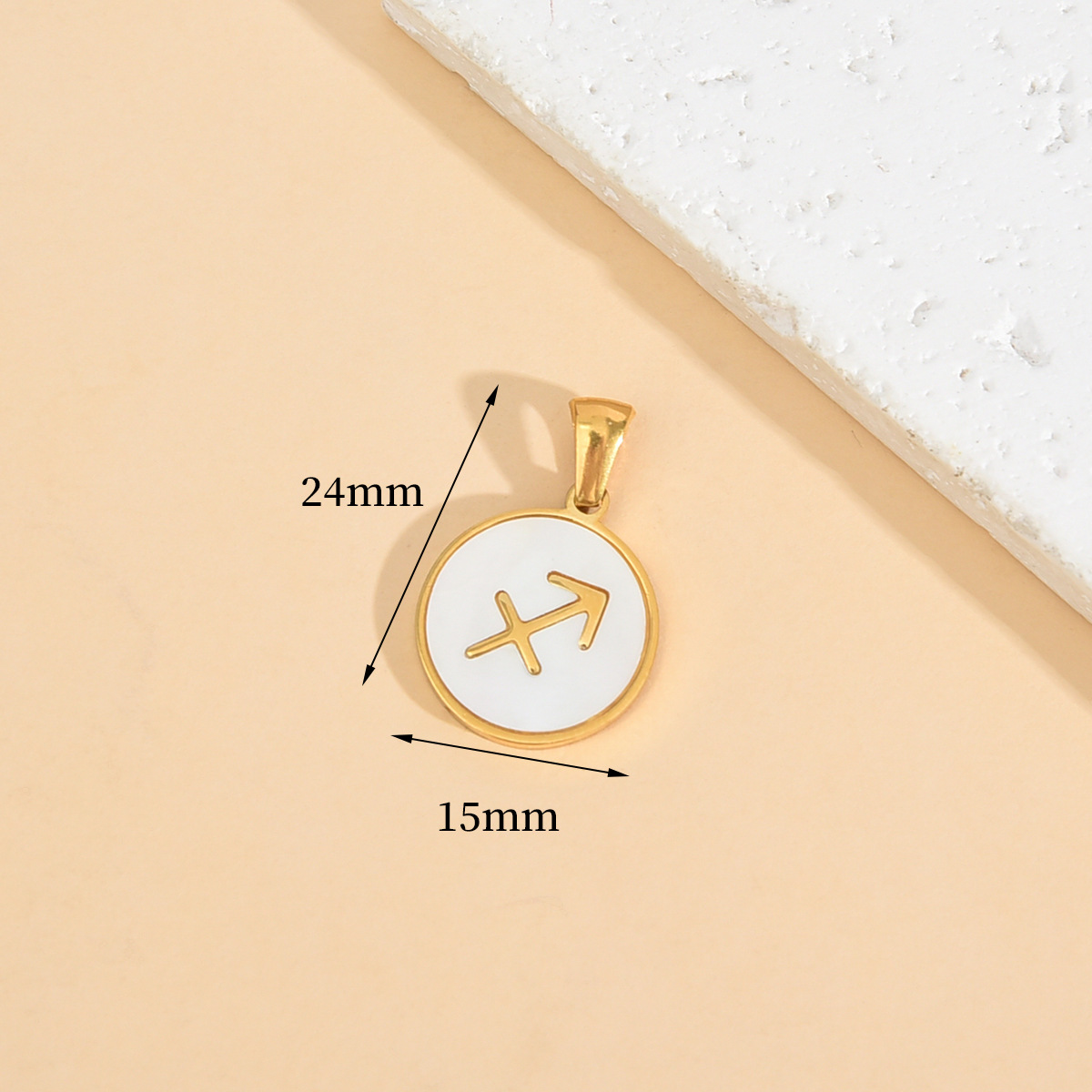 Constellation Round Pendant, European and American Simple Stainless Steel, Steel Style, Versatile Shell, New Jewelry Wholesale