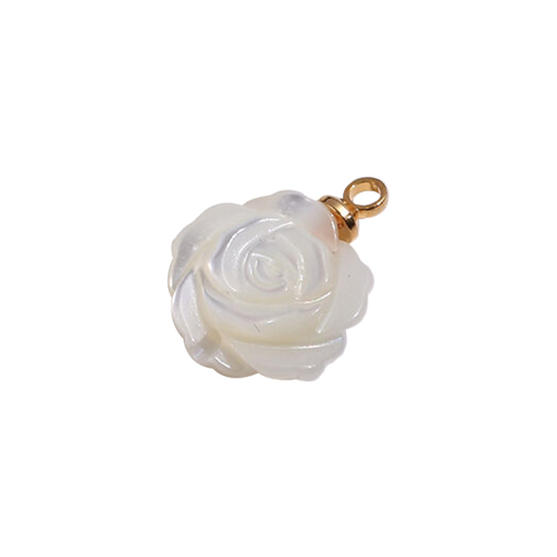 Natural Shell Rose Perforated Pearl Bracelet Accessories DIY Handmade Beaded Necklace Earrings Hair Accessories Materials