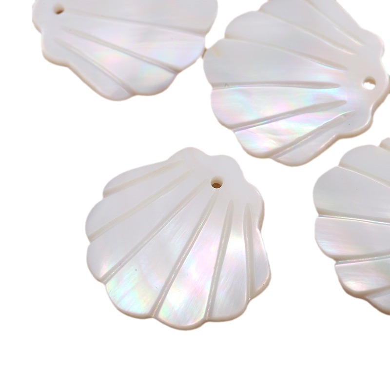 Shell Deep Sea White Butterfly Shell Fan shaped Ancient Style Hairpin Headwear Earrings Handmade DIY Decoration