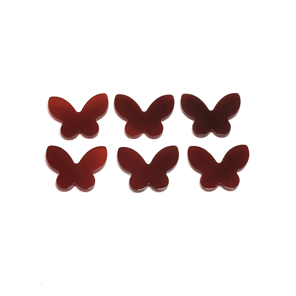 Butterfly Bare Stone Accessories Semi finished Wholesale Double Flat Natural Red Agate and Red Jade Marrow Craft Accessories