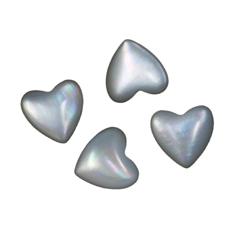 Minimalist and niche flat bottomed curved heart-shaped heart-shaped heart-shaped heart-shaped heart-shaped heart, bare stone natural white shell mother of pearl jewelry DIY accessories wholesale
