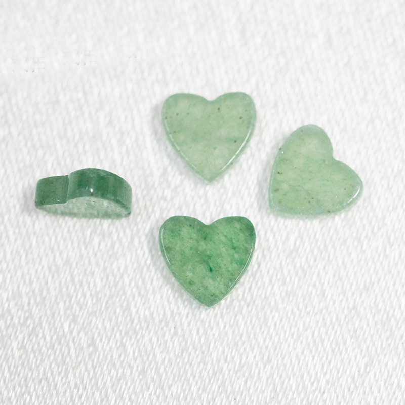 Natural Jade Dongling Jade Double Flat Love Bare Stone Accessories Heart Pendant Necklace Earrings DIY Accessories Wholesale
