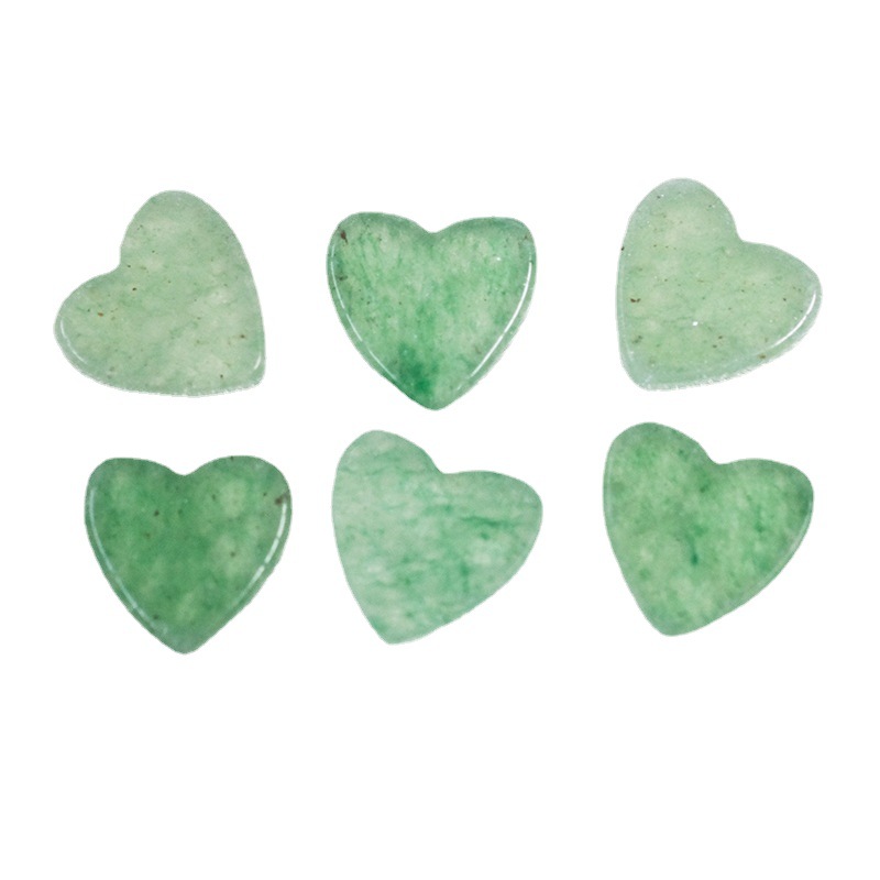 Natural Jade Dongling Jade Double Flat Love Bare Stone Accessories Heart Pendant Necklace Earrings DIY Accessories Wholesale