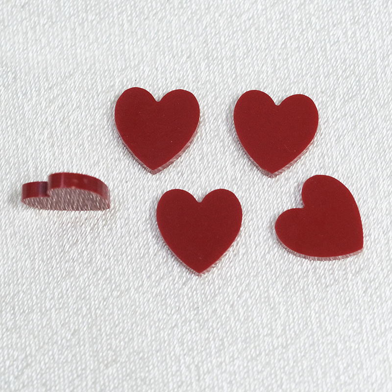 Synthetic Red Pine Stone Red Heart Bare Stone Pendant Semi finished Necklace Bracelet DIY Jewelry Accessories