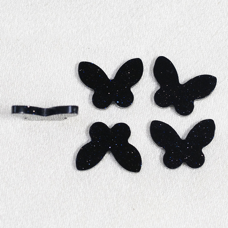 Natural Blue Sandstone Starry Sky Blue Butterfly Gemstone Butterfly Bare Stone Necklace Earrings Inlaid Accessories DI