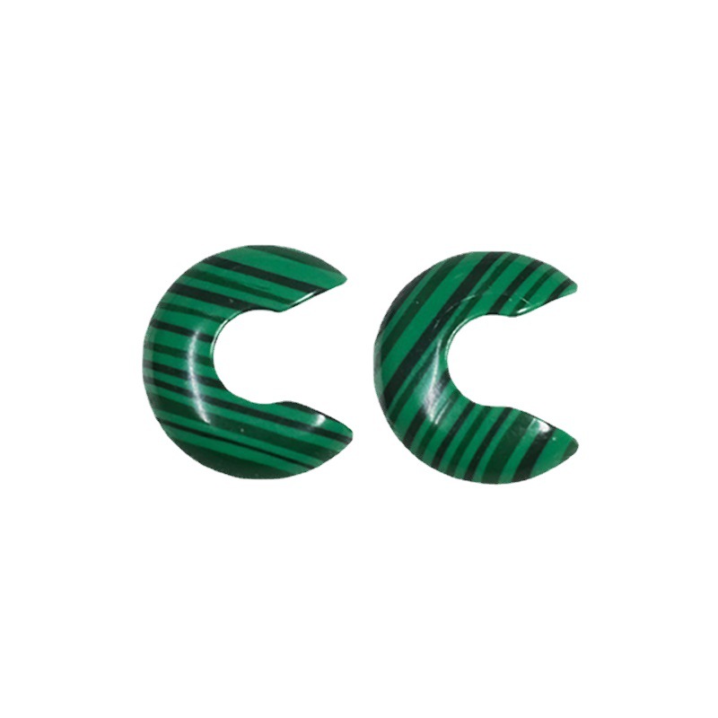 Synthetic peacock stone straight line peacock stone turquoise crescent naked stone U-shaped amulet accessories DIY wholesale