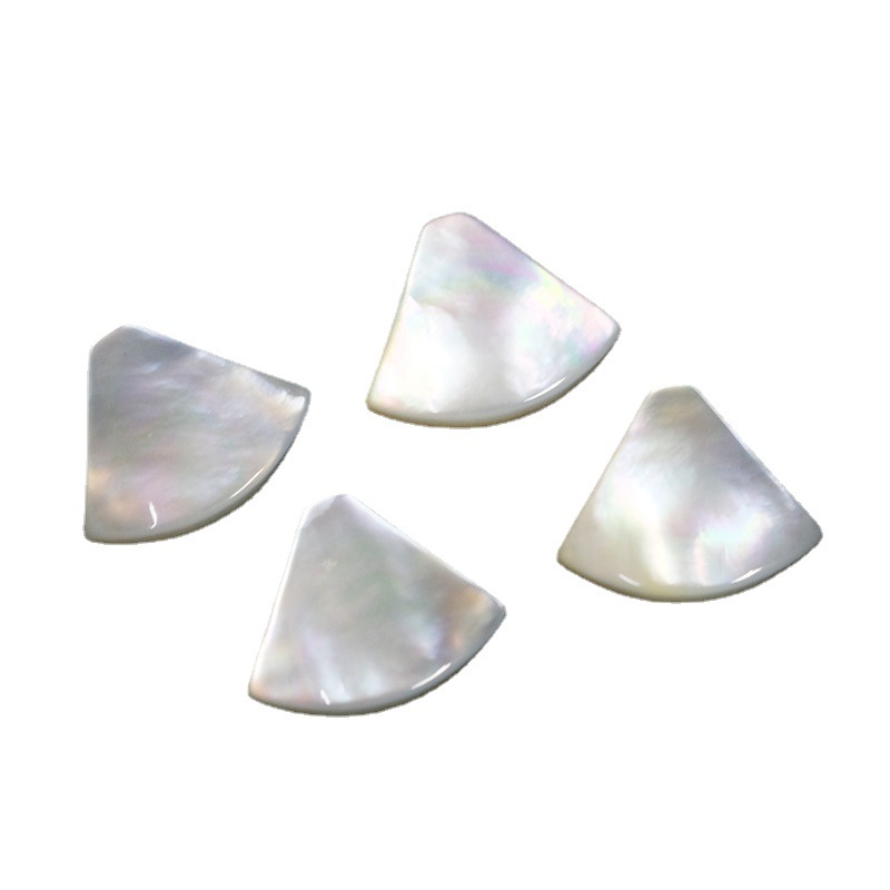 Flat bottomed curved square small square piece bare stone white shell mother accessories, seawater shell jewelry accessories