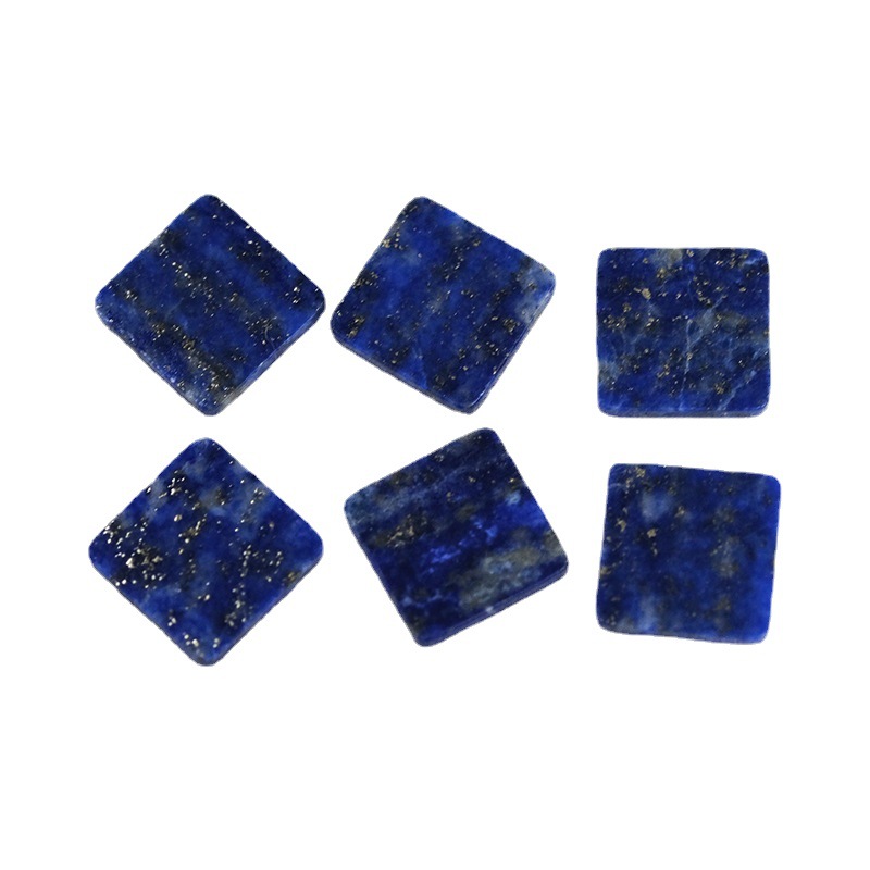 Niche fashion dual plane natural lapis lazuli geometric square semi-finished bare stone