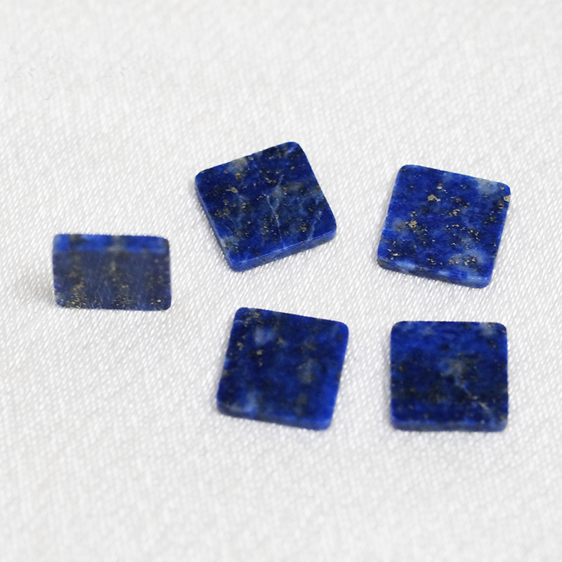 Niche fashion dual plane natural lapis lazuli geometric square semi-finished bare stone