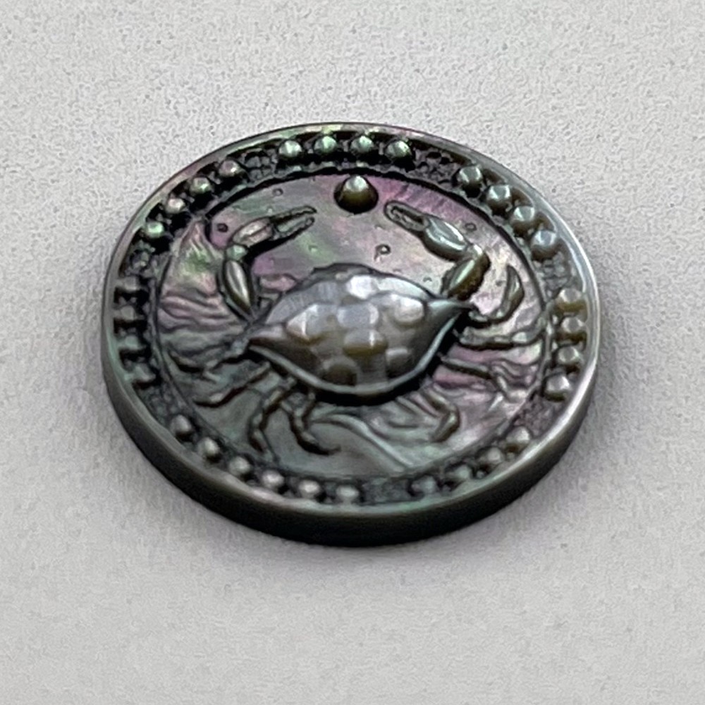 Black Shell Carving the Twelve Constellations of Cancer