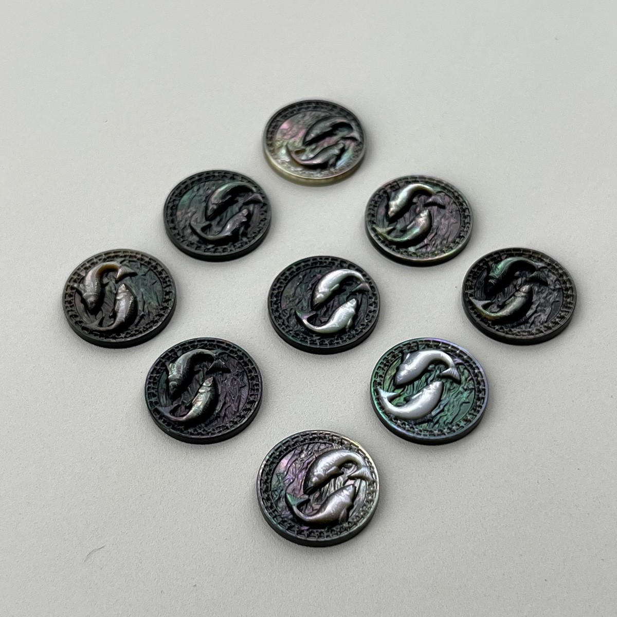 Black Shell Carving of the Twelve Constellations: Pisces