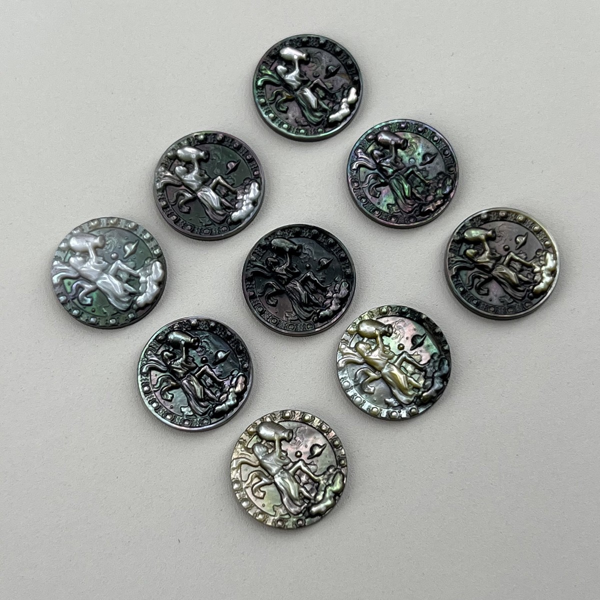 Black Shell Carving the Horizontal Constellation of the Twelve Constellations