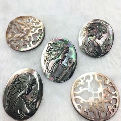 Shell carving pink shell flower DIY flower hat flower holder earrings brooch accessories