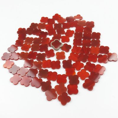 Natural Red Agate Clover