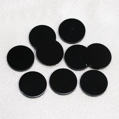 Black agate circular thin sheet circular patch bare stone jewelry accessories with dual flat smooth surface