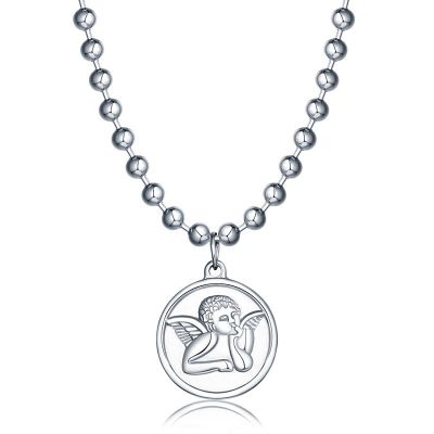 Stainless steel necklace for female Korean ins Harajuku style Cupid cute little angel pendant titanium steel jewelry