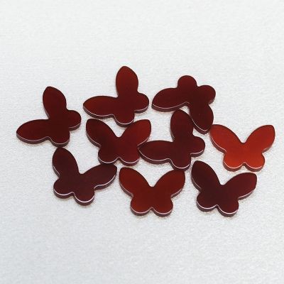 Butterfly Bare Stone Accessories Semi finished Wholesale Double Flat Natural Red Agate and Red Jade Marrow Craft Accessories