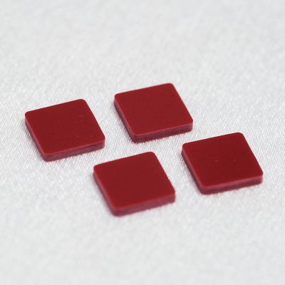 Artificial synthetic red pine stone flat geometric square semi-finished product manufacturer wholesale handicraft pendant accessories