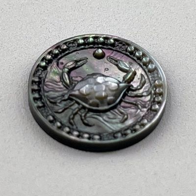 Black Shell Carving the Twelve Constellations of Cancer